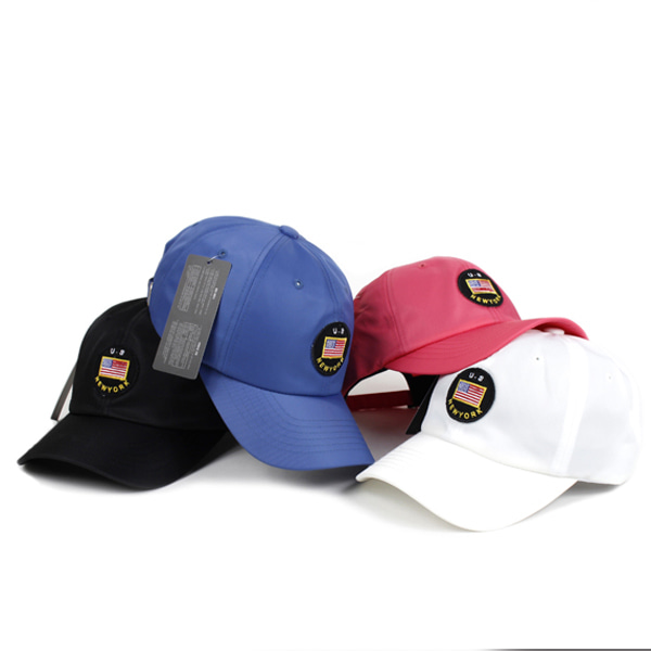 썬 성조기 원형 야구 모자 / 검정 백색 블루 핑크